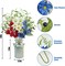 9pcs Patriotic Artificial Flowers, Red White and Blue Flowers with Vase for 4th of July Decorations Patriotic